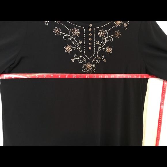 Alfred Dunner Navy Blue Tunic w/Beading Trim Sz L - Picture 8 of 8